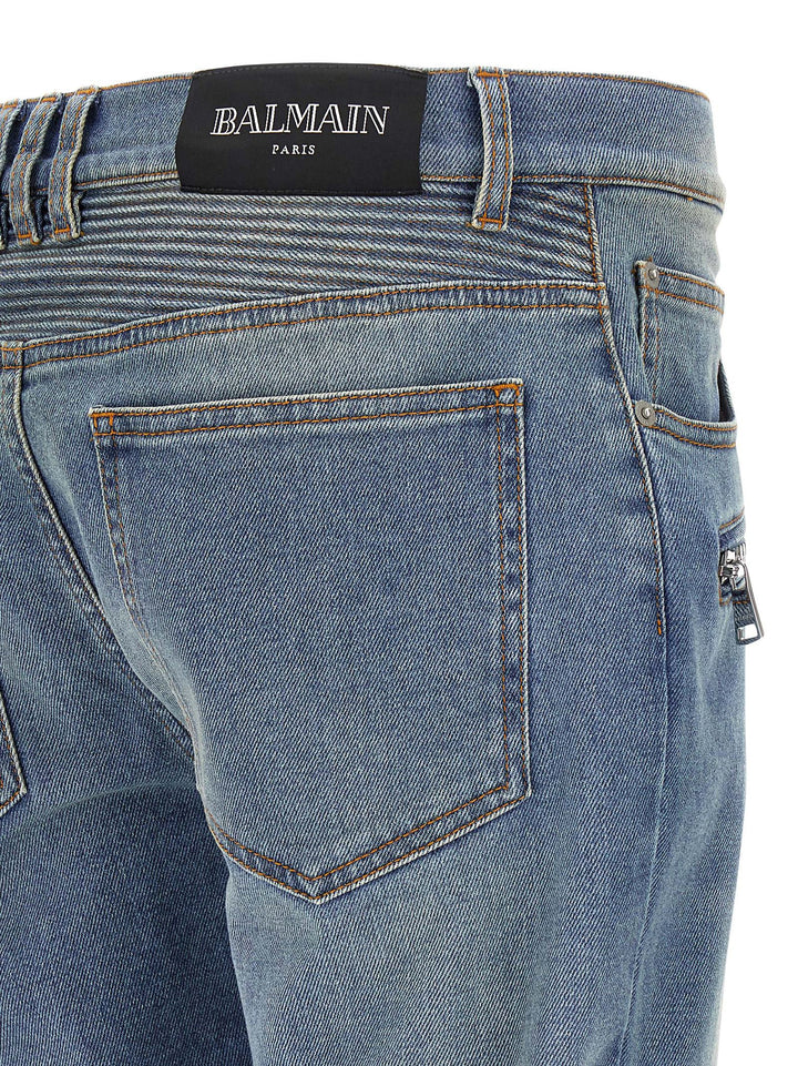 Balmain Biker Jeans - Blu | 465393f3e2faca6f06ba9ac194458bda2aff9d7e