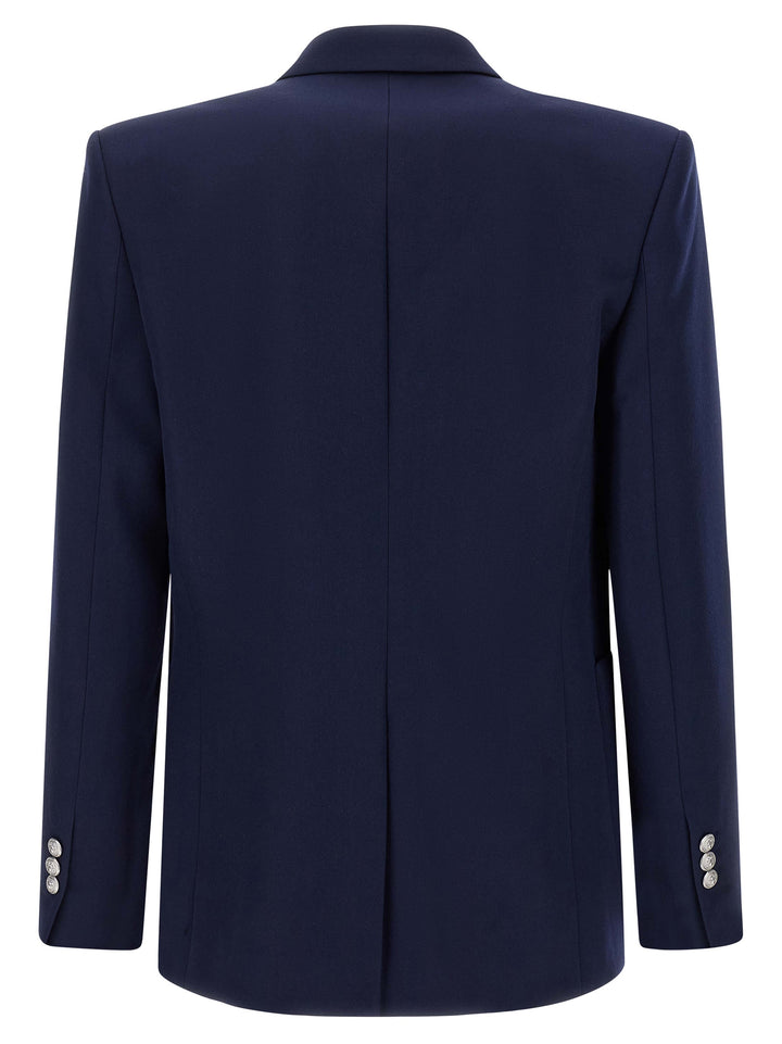 Balmain Grain De Poudre Blazer - Blu | a7e5cfe04d0afd8f17bcf8687696183e6d7e6df9