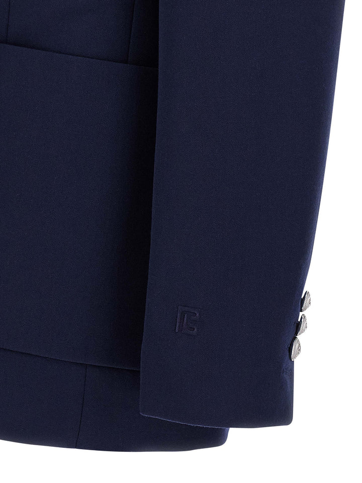 Balmain Grain De Poudre Blazer - Blu | 12f89e018c92406011a7c23bdf7bf3a971160404