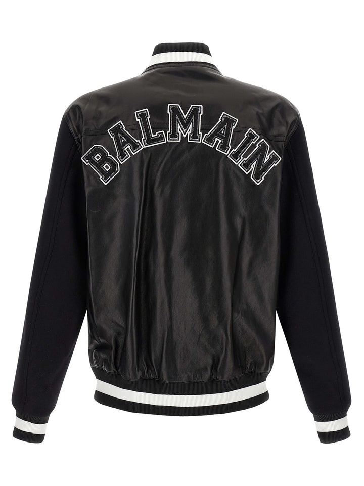 Balmain Varsity Puffer Jackets - Bianco/Nero | b4c745fb237ee70c41a717593f07008fd8914469