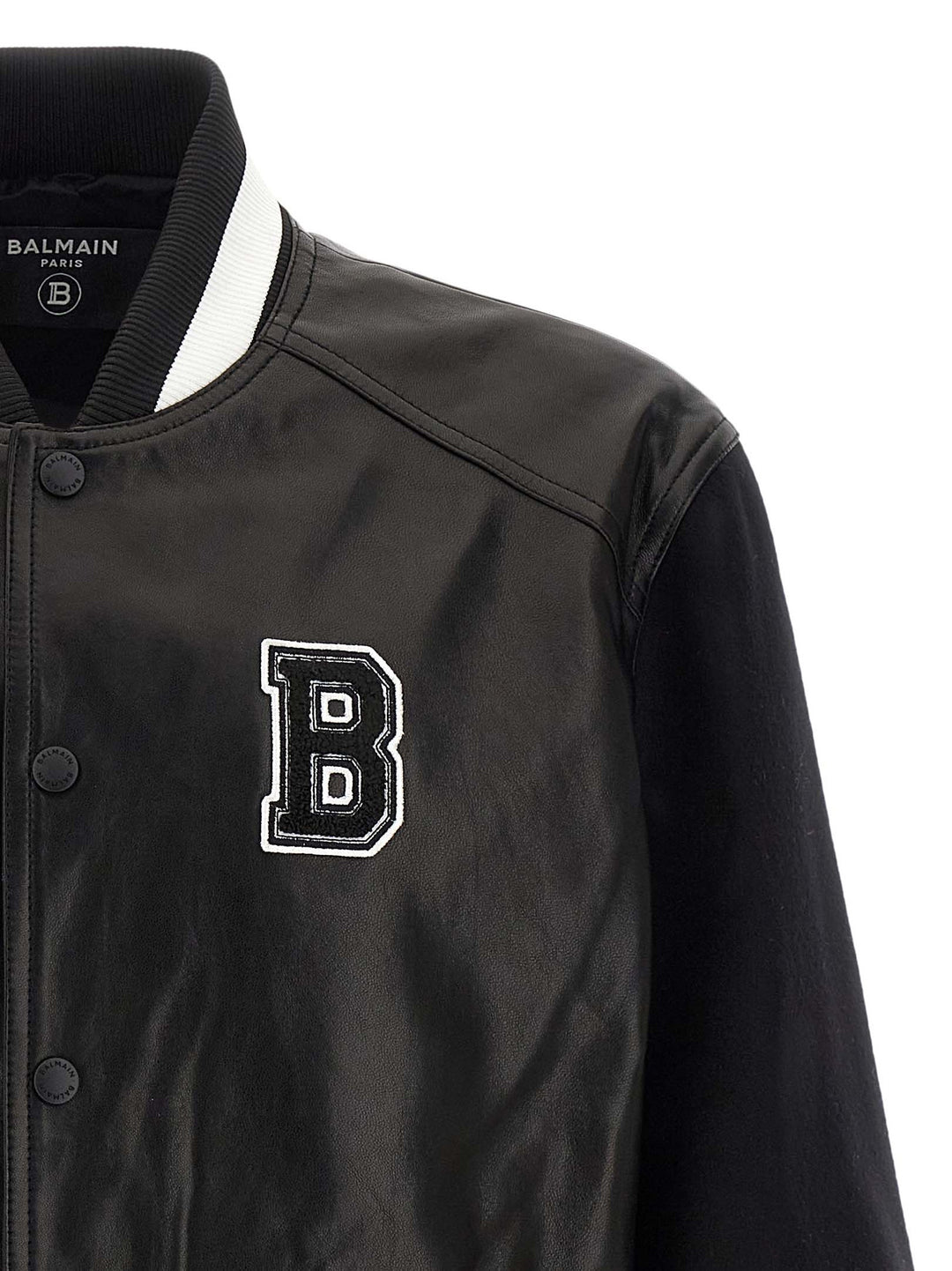 Balmain Varsity Puffer Jackets - Bianco/Nero | 811bbb3d35533bd263855786a1a0a3ce6ddc7eb9