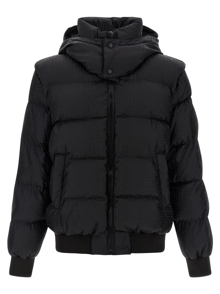 Balmain Monogram Pb Labirinto Puffer Jackets - Nero | b059accfcdc20d2a1171c7b32d9b0be81fd14e8c