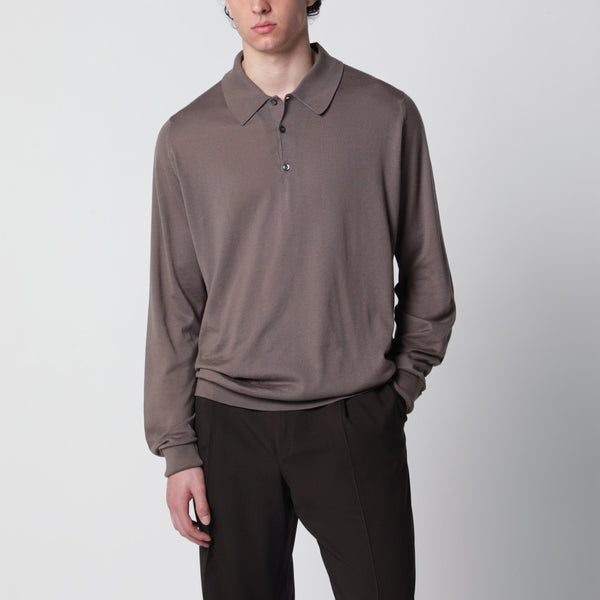 Finchley Moss Beige Cotton Polo Shirt