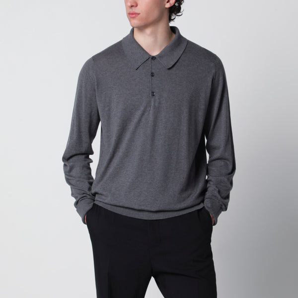 Gray Finchley Polo In Cotton