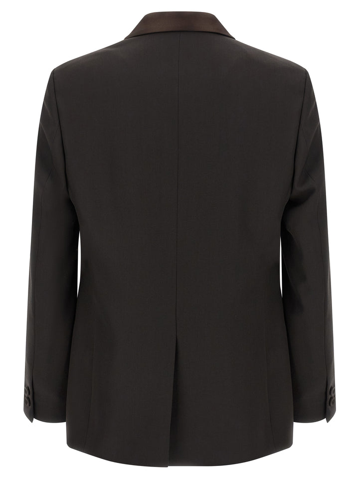 Fendi Crepe Wool Blazer - Marrone | 086f69923ef46a0584af9a465d51426fb4a7d6b3