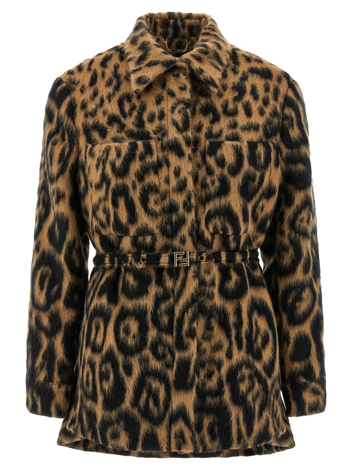 Fendi Animalier Jacket Trench e Impermeabili - Beige | da57de37b361473ec9a577dd62386187176c665b