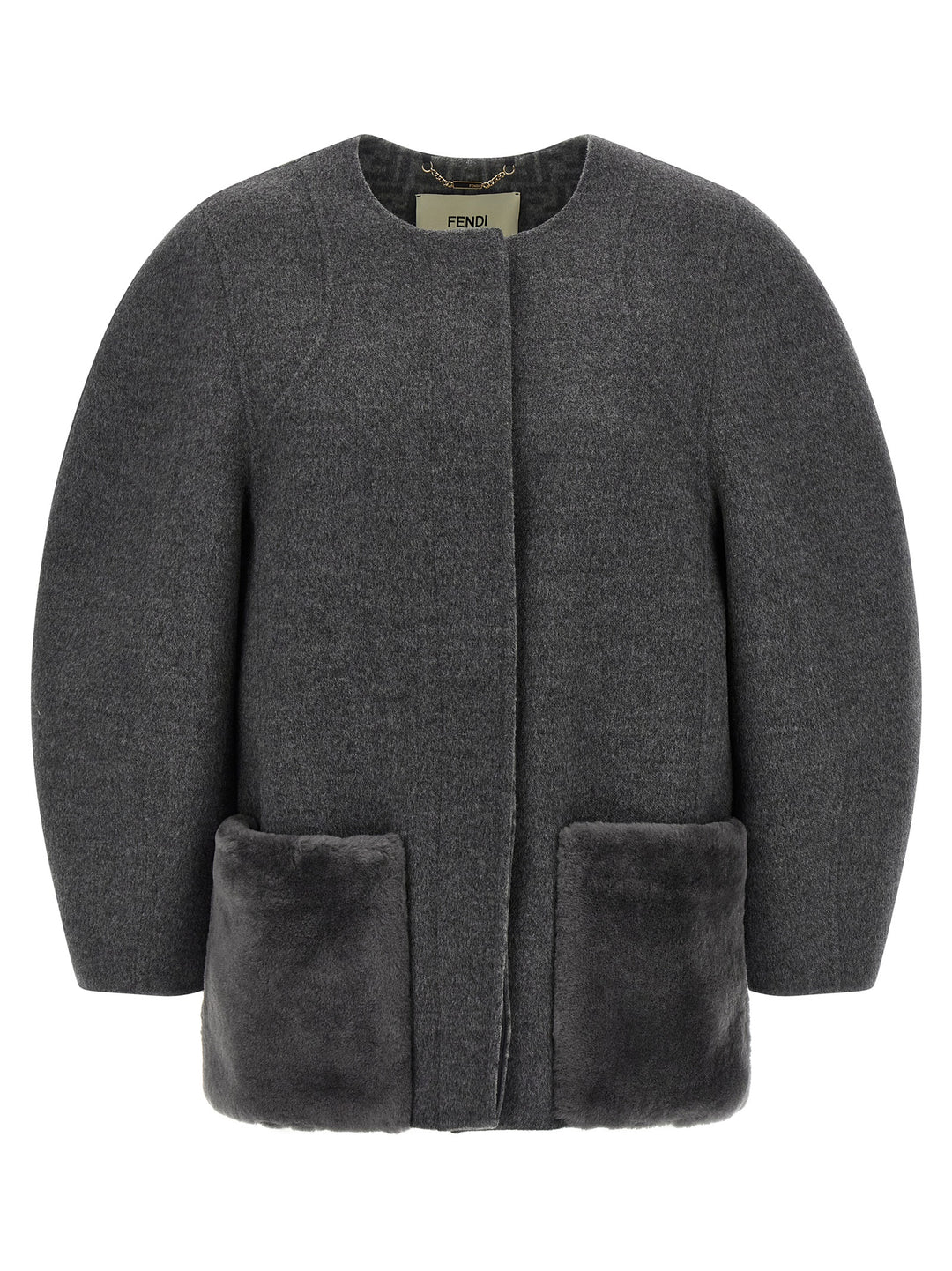 Fendi Blouson Cocoon Puffer Jackets - Grigio | ae43a8500738d9ce7d081b7dc2213f50a980e236