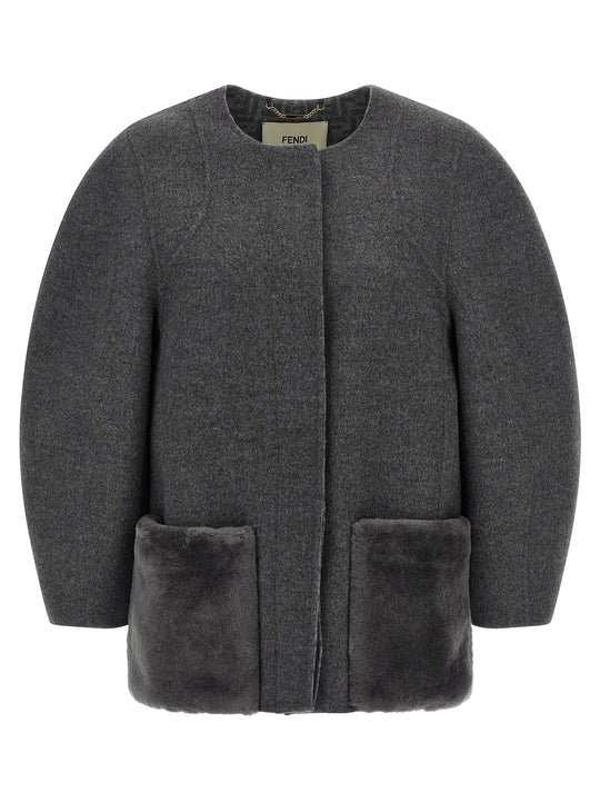 Blouson Cocoon Puffer Jackets Grigio