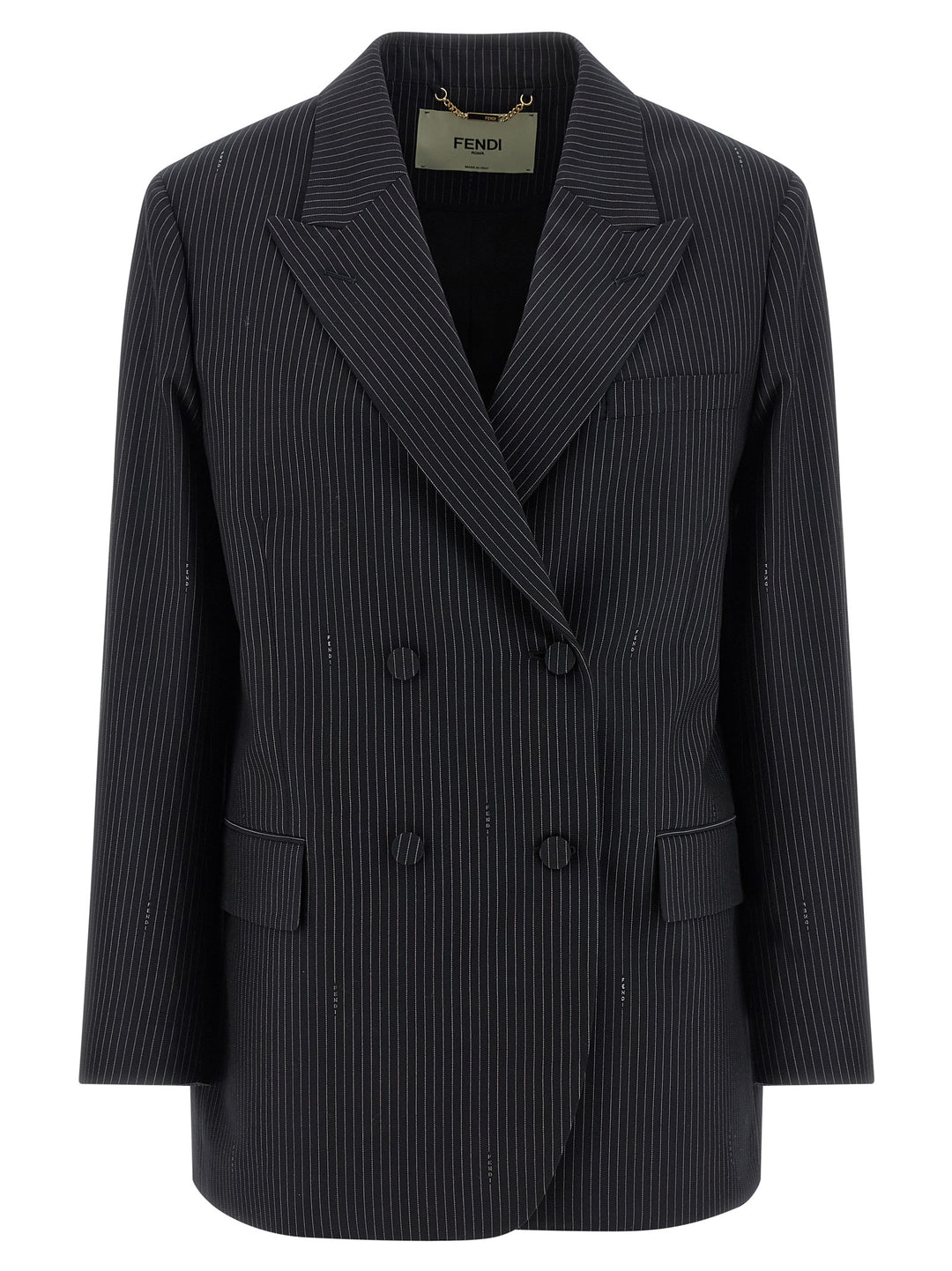 Fendi Pinstripe Wool Blazer BlazerS - Blu | ceebe9d67fad6497f785ef269dbf2096f999d7c1
