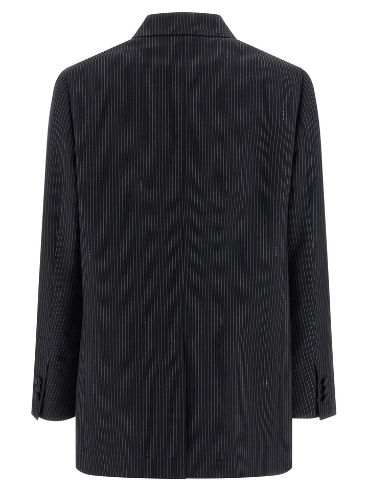 Fendi Pinstripe Wool Blazer BlazerS - Blu | 7a784bae82515987c1426ae686df7ad08bebdffd