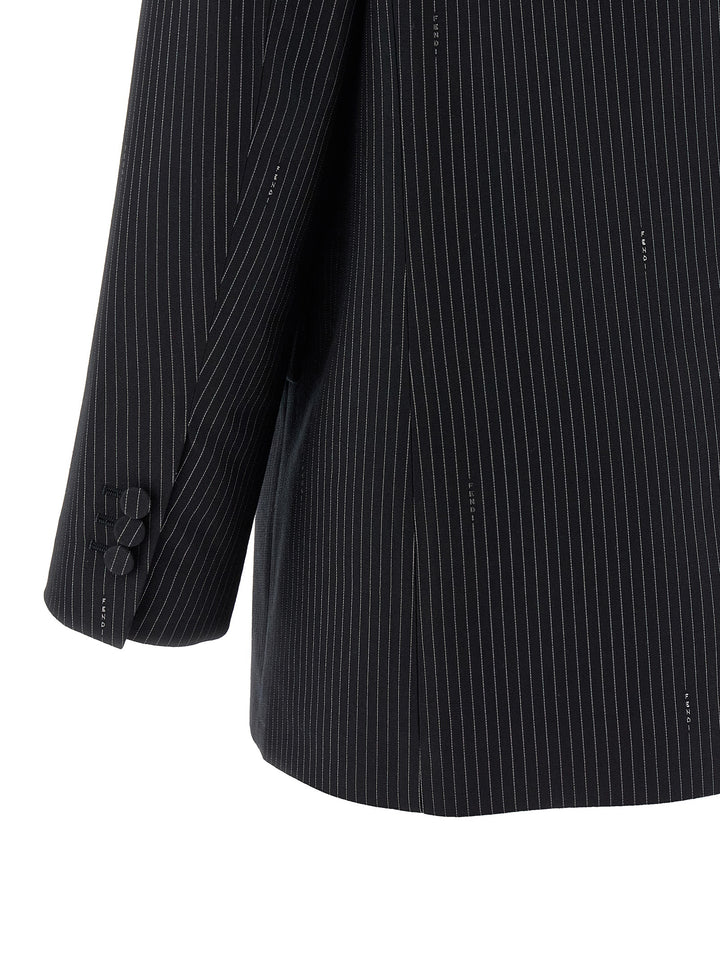 Fendi Pinstripe Wool Blazer BlazerS - Blu | 5fdc9905e246ed1507ffe6b79aa344d2f169868d