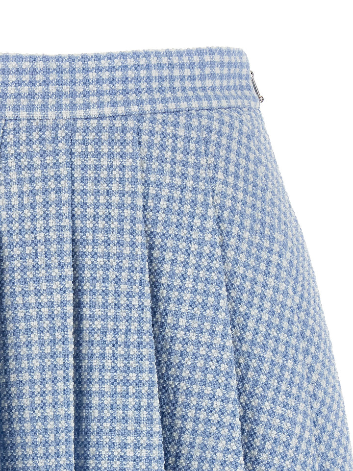 Thom Browne Pleated Tweed Skirt Gonne - Celeste | cfe190d13cba10415a6b9405529dde5bfe240950