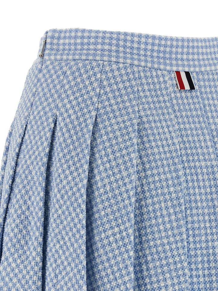 Thom Browne Pleated Tweed Skirt Gonne - Celeste | 5e26510f869103cfa10a4ce60af54b129dee3852