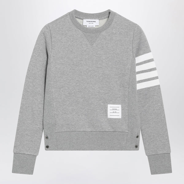 Hellgraues 4-Bar Sweatshirt mit Rundhalsausschnitt aus Baumwolle
