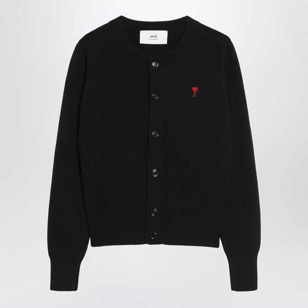 Ami De Coeur Cardigan In Black Wool