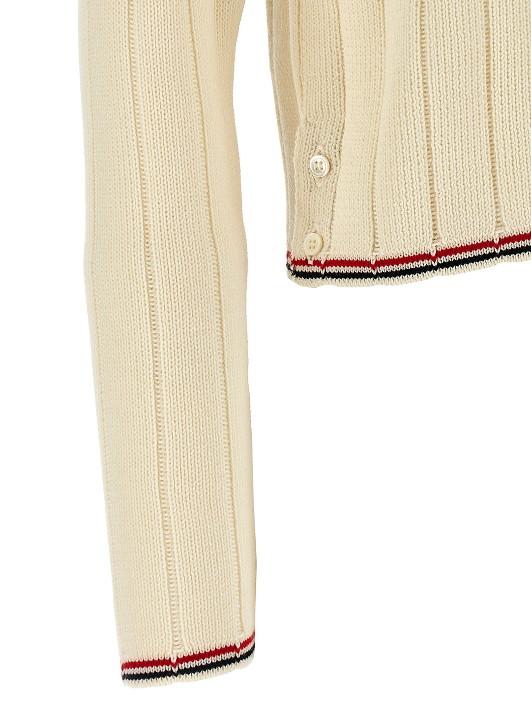 Thom Browne Ladder Full Needle Rib Stitch Maglioni - Bianco | 6f32ebd2eb3a5c3c86f30523aecd244e8a833891