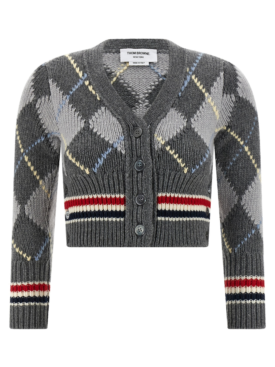 Thom Browne Cardigan Argyle Maglioni - Grigio | 2c48c8e4c876ee05d214e4897789069fdf988d4c
