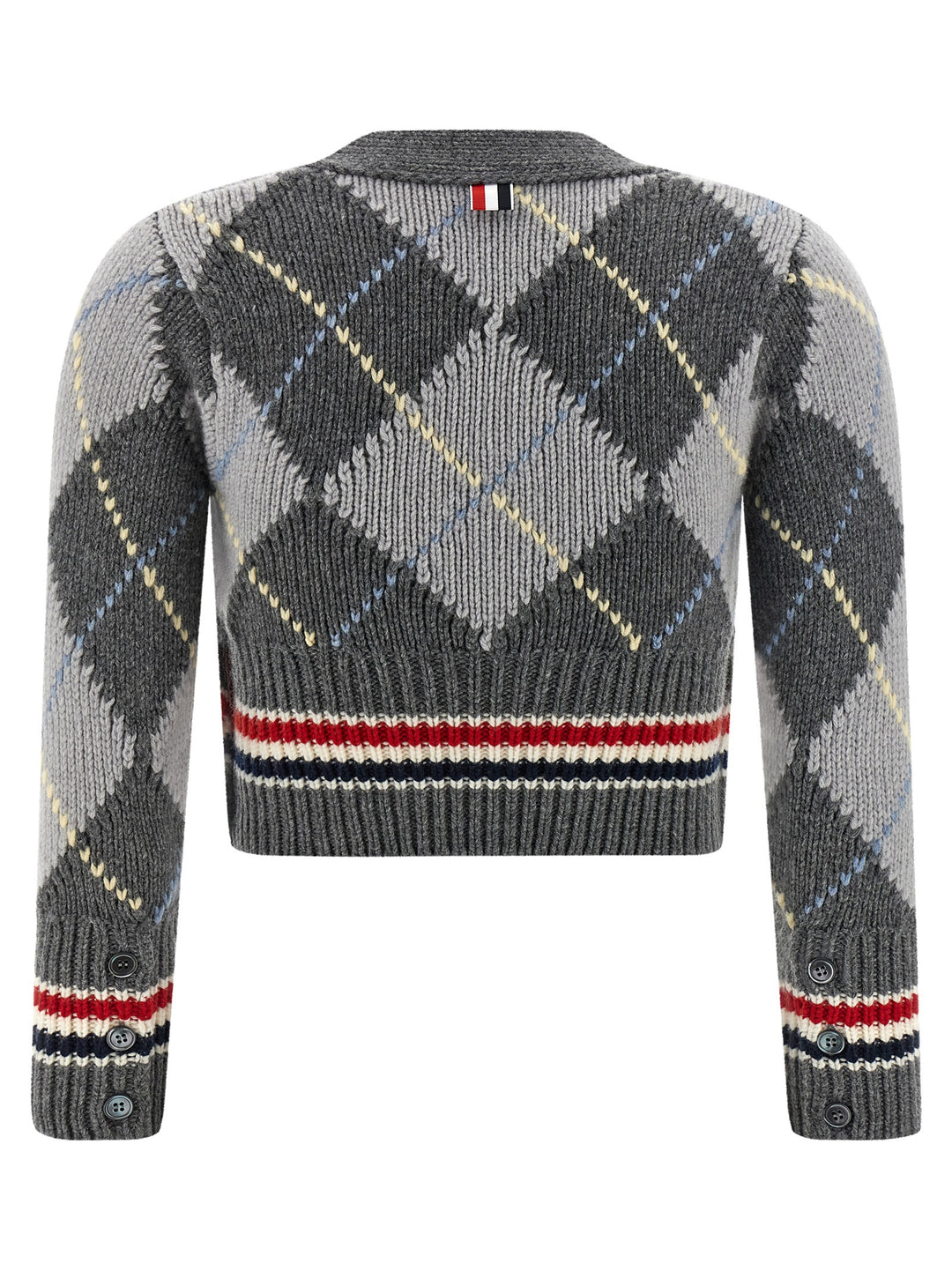 Thom Browne Cardigan Argyle Maglioni - Grigio | 17be26958ad674d81ce005de8264765b7c76edec
