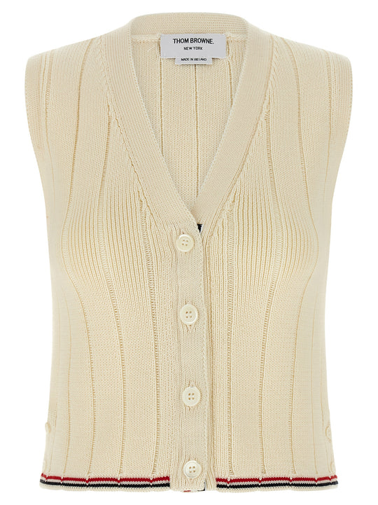 Rwb Intarsia Vest Gilet Bianco