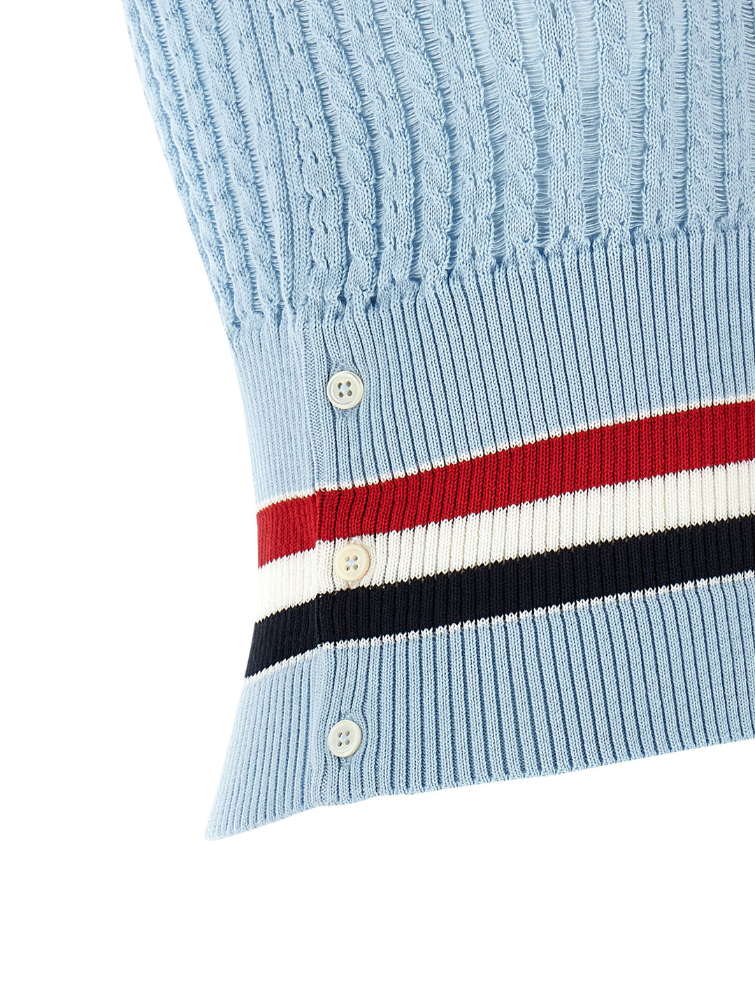 Thom Browne Rwb Gilet - Celeste | b40f636549f2ab23829d67d9b3c5f232d54170ba
