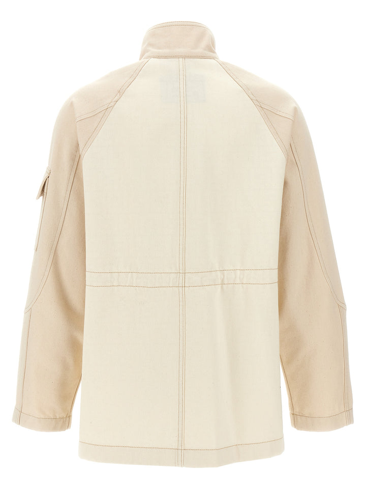 Fendi Denim Parka Puffer Jackets - Beige | c4169dda7a506d85a7331b1c2fb4923b8c685209