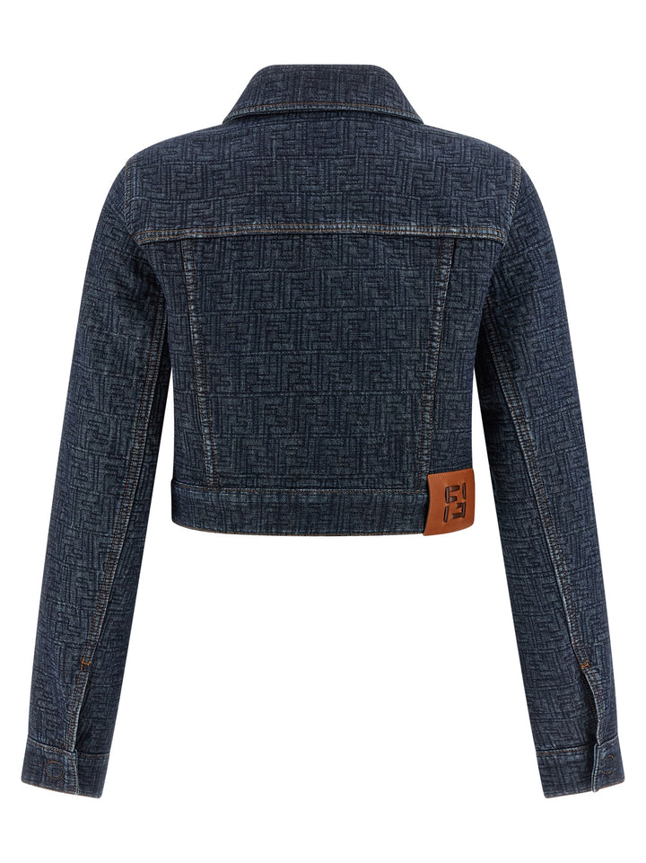 Fendi Ff Denim Bolero Jacket Puffer Jackets - Blu | 6b523c66ae2cccbd5fc357897f00e712641538f4