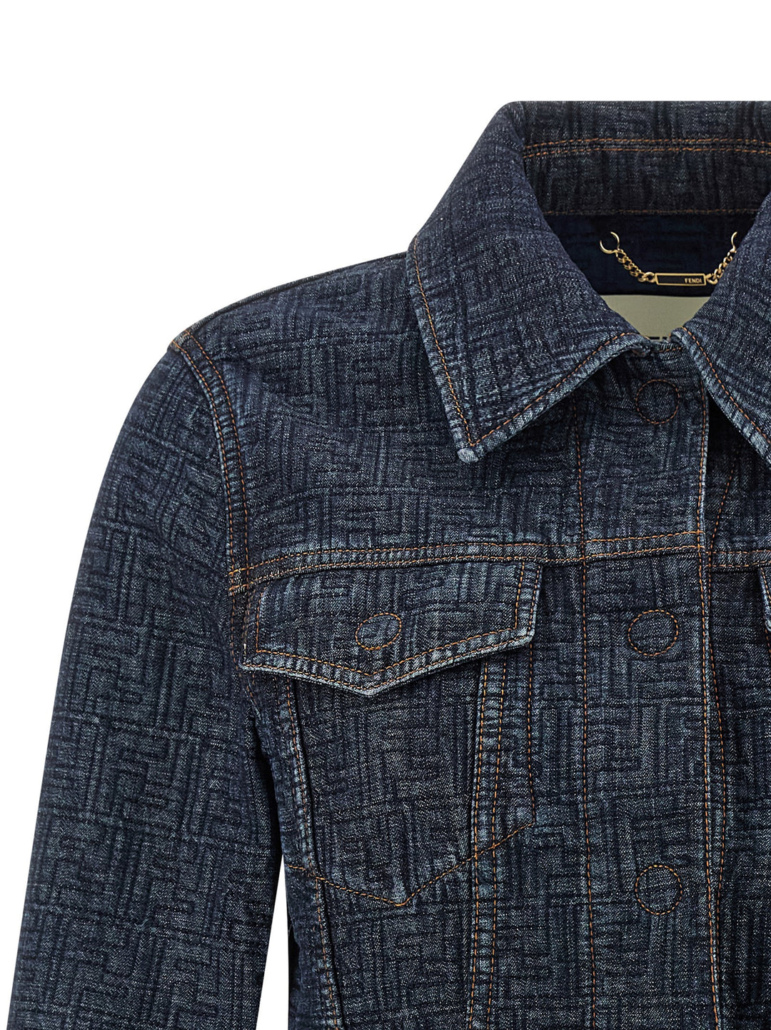 Fendi Ff Denim Bolero Jacket Puffer Jackets - Blu | eb5adbc59f81a23b194c376fa4f1ac5d918a3db1