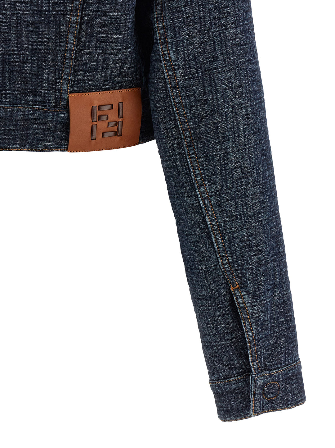 Fendi Ff Denim Bolero Jacket Puffer Jackets - Blu | a767a7b1939a9b8f0acb9ebcd1bdc9abfff08642