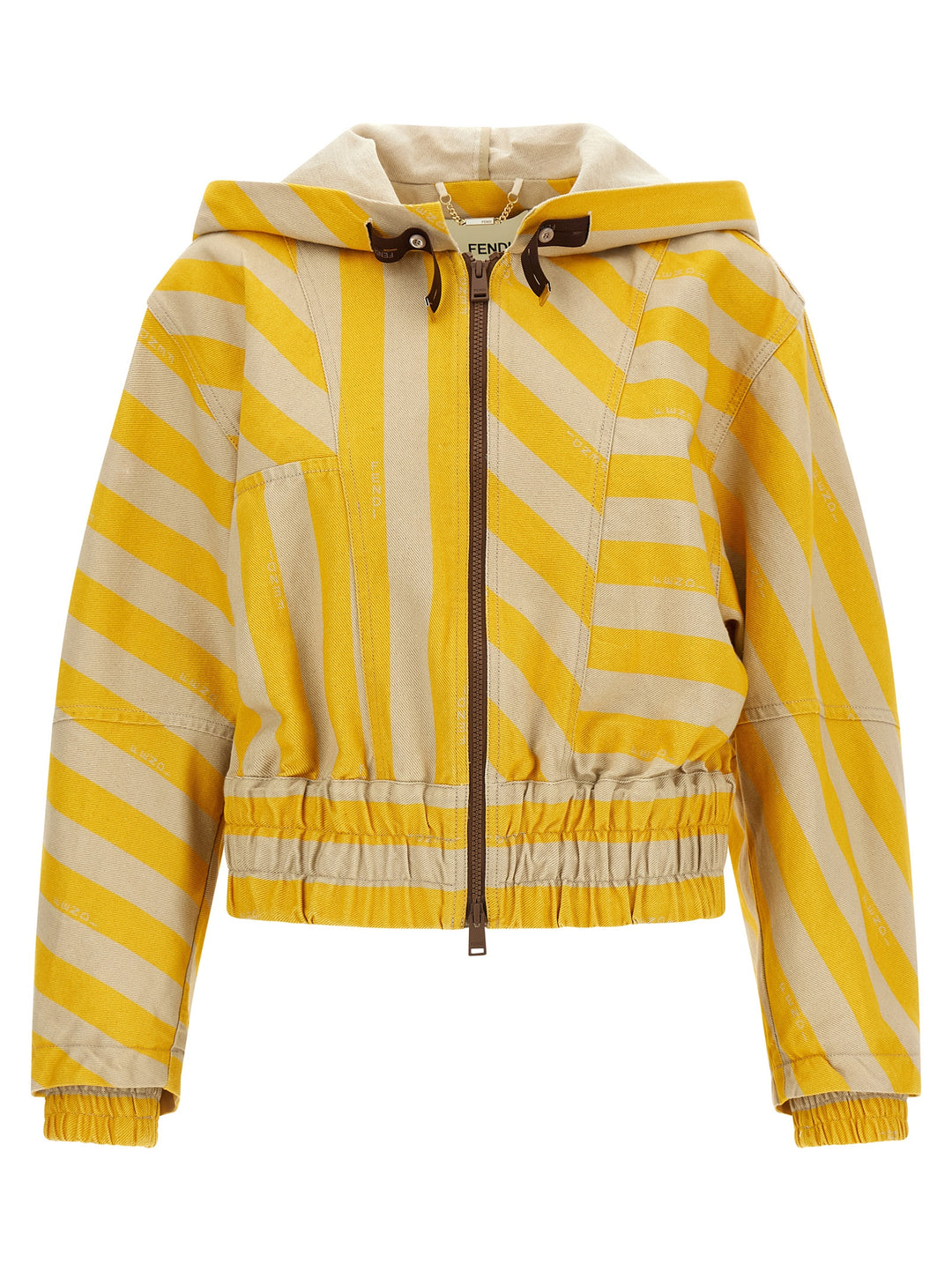 Fendi Pequin Striped Jacket Puffer Jackets - Giallo | ea423f495d6f26d00649b53d0f0d102caeb5fbe6