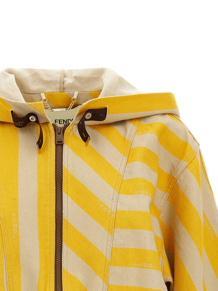 Fendi Pequin Striped Jacket Puffer Jackets - Giallo | 16d4c6155cb4c71cd1724c1e4acb6638e830e254
