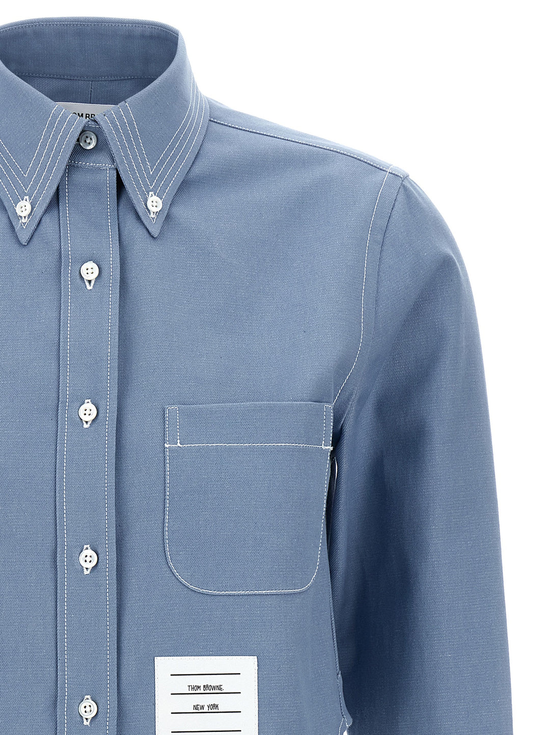Thom Browne Denim Shirt Camicie - Celeste | 760b0b8d955acf786cceac85fd660214d3055d88