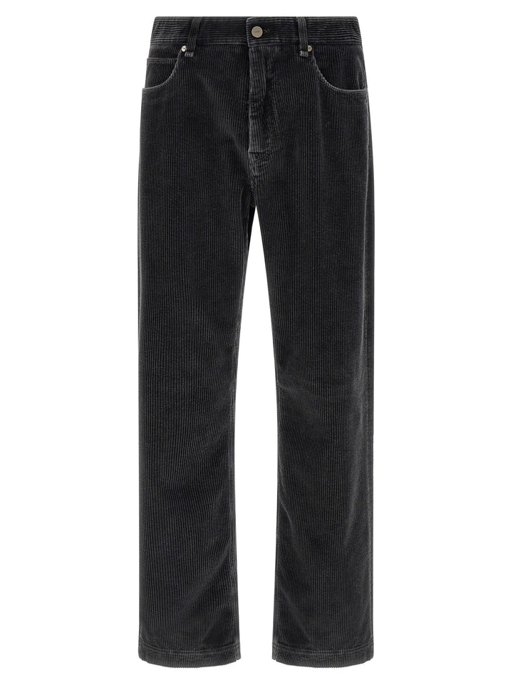 Fendi Velvet Pantaloni - Grigio | ac49d6a7a29e0450a2b157bbabe1b96c2ebe6a2f