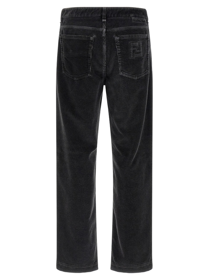 Fendi Velvet Pantaloni - Grigio | dfe3d3db52dcb6c1fee2fd9fd4b58fd9bb2c3c8c