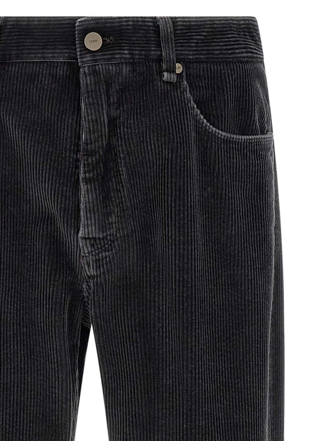 Fendi Velvet Pantaloni - Grigio | 46ebe184de6db052592f3a1b260d652c5a7973d4