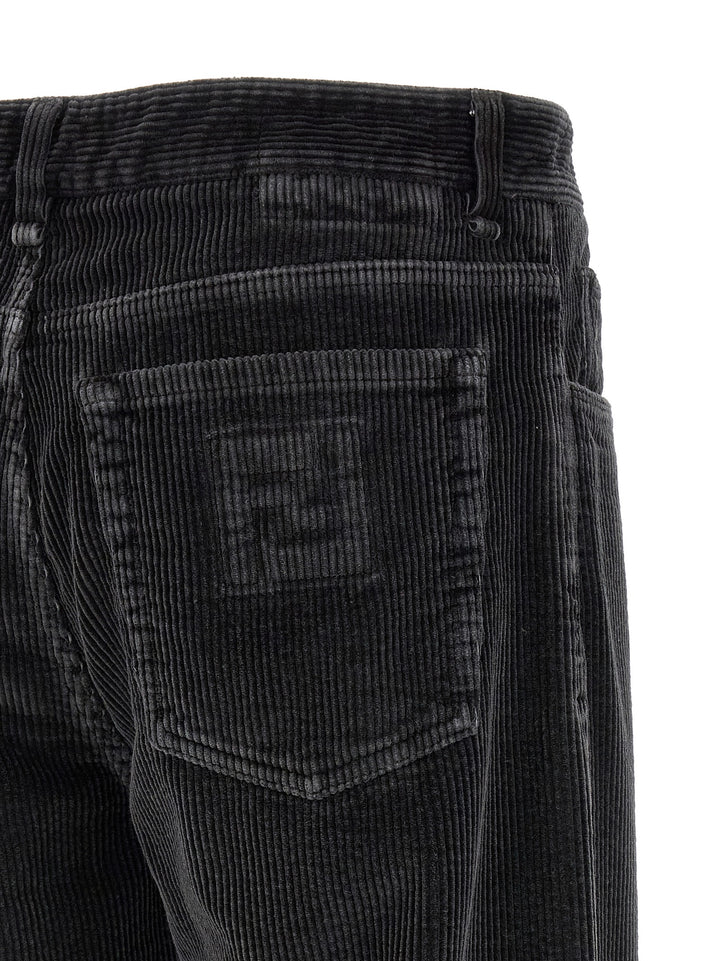 Fendi Velvet Pantaloni - Grigio | 2ade7913974ee826caf53f5c99f73dae3a776cd2