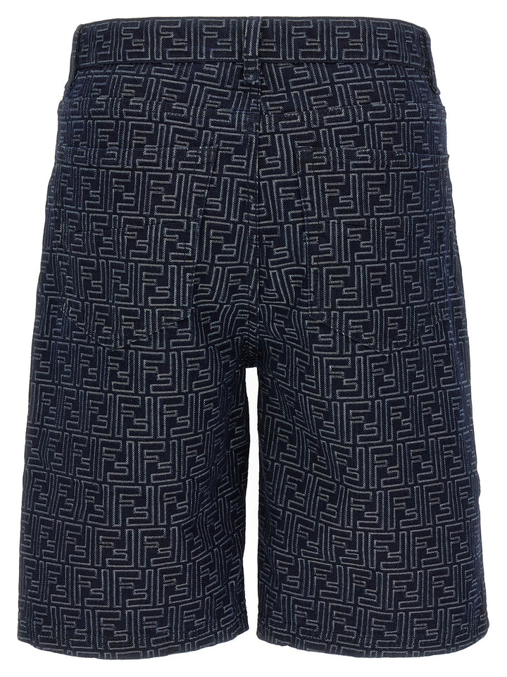 Fendi Bermuda Jeans Jacquard Ff Bermuda e Short - Blu | 126bf21c340193e85b32f949cc0994e99171f1f7