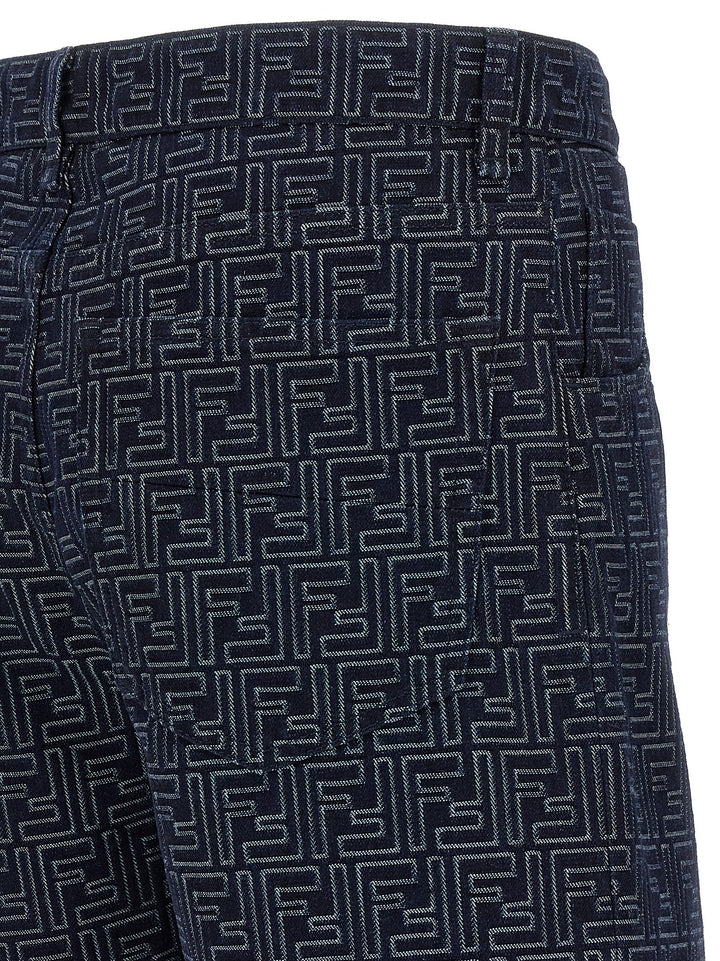 Fendi Bermuda Jeans Jacquard Ff Bermuda e Short - Blu | bd37608711a6c04888728b6a3e47b2e476e9ee07