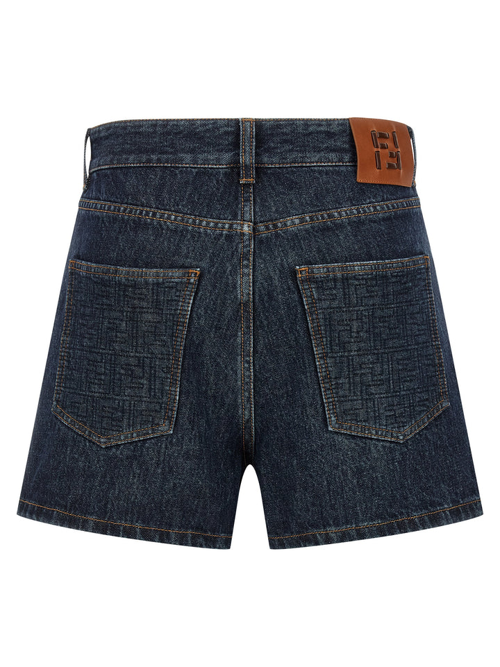 Fendi Ff Padded Bermuda e Short - Blu | c188a9d977cef00d6e3a2ecbb3eec27fc2a36cce