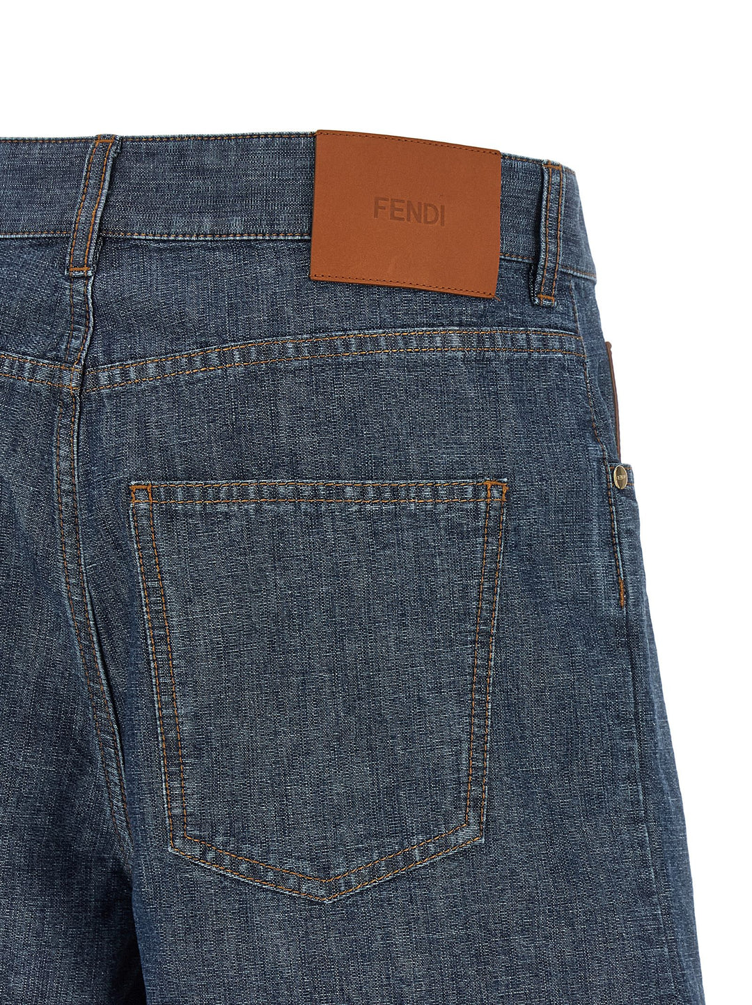 Fendi Chambray Denim Shorts Bermuda e Short - Blu | b9d7e81811b4561e49b65b6ffc8095ae724ef53c