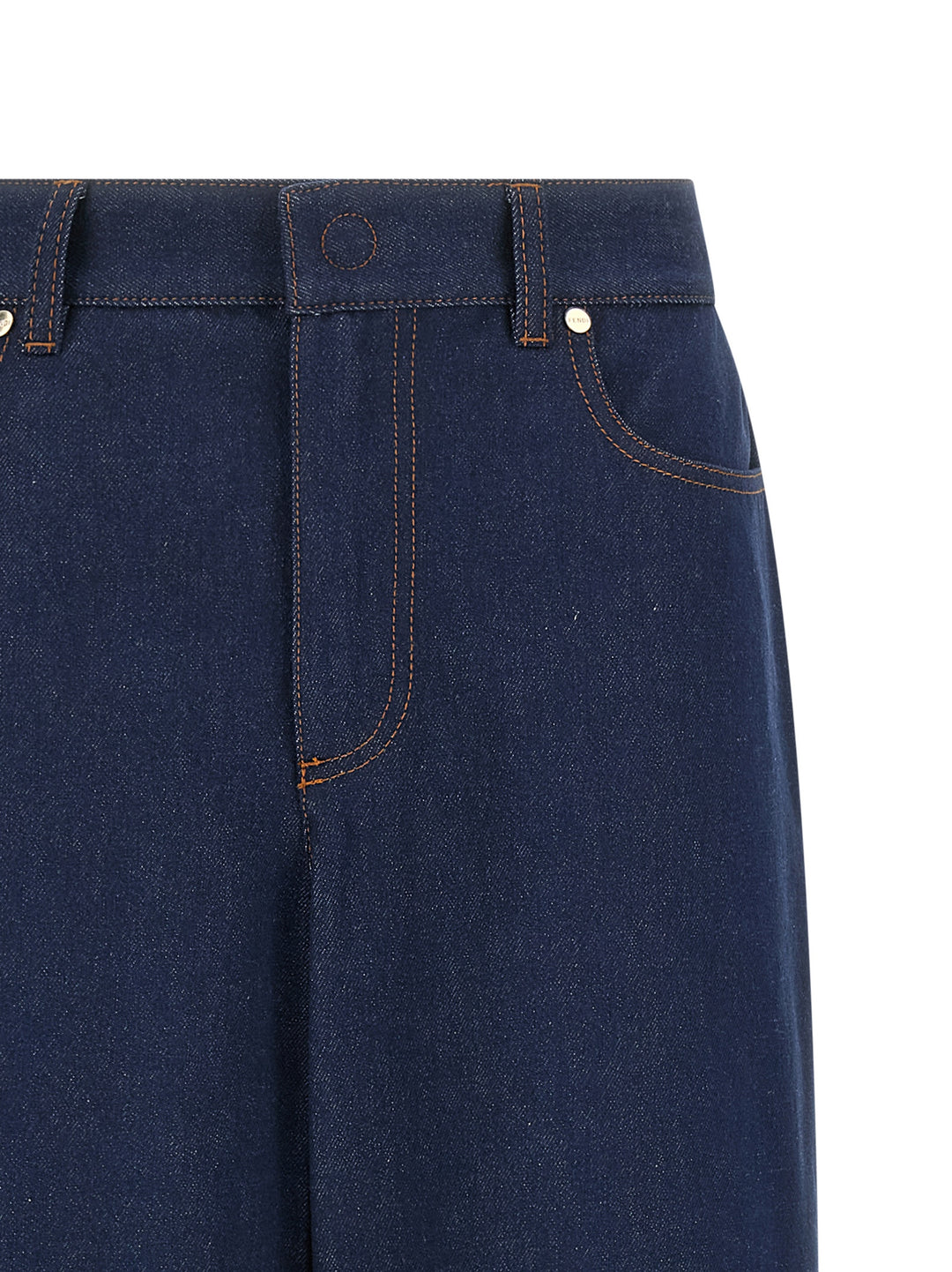 Fendi Ff Reverse Jeans - Blu | f38a6ba4560687f9332b3c23d85458a70bbf36a0