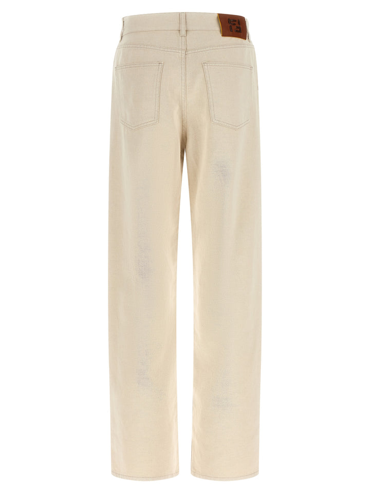 Fendi Ff Reverse Jeans - Beige | 9e71425376d4e28b3b9a50706983223009b5a42d