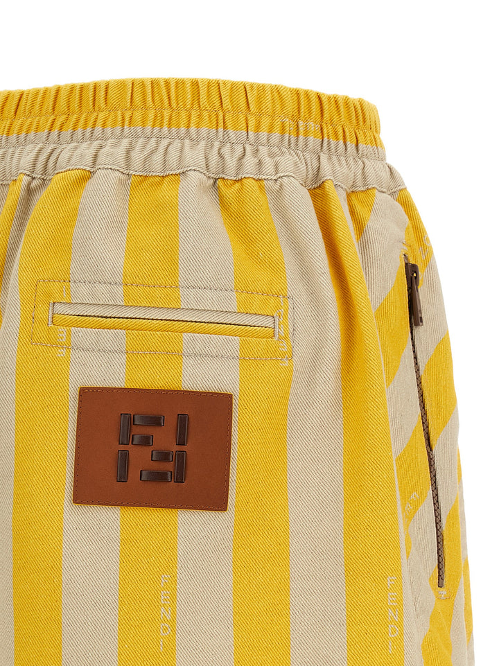 Fendi Pequin Striped Shorts Bermuda e Short - Giallo | d34a1424c1cfa14f6428502a1e8f5fd8232d15a8