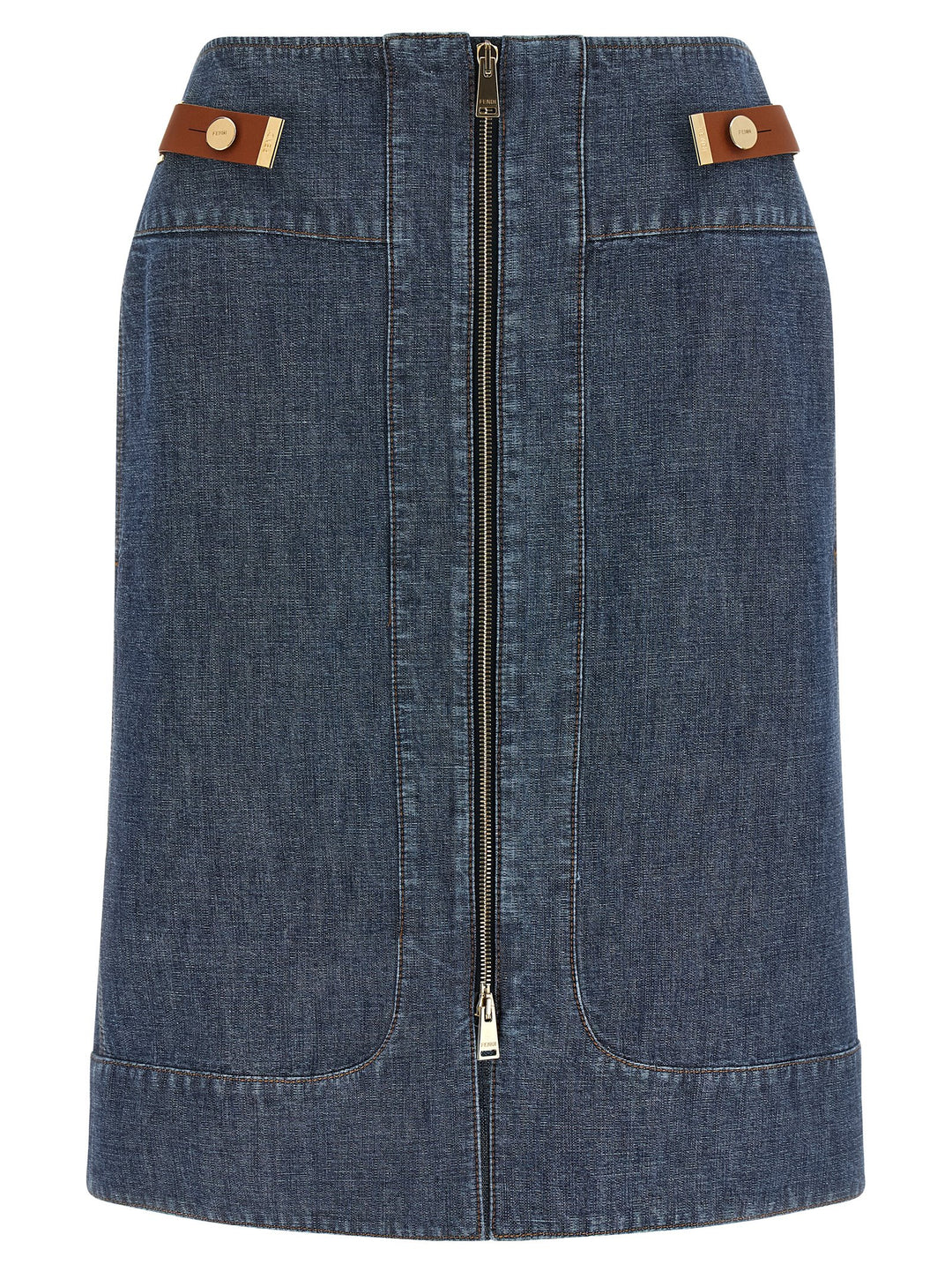Fendi Chambray Denim Skirt Gonne - Blu | 00c0a9a602c9e14e1d7af6e018718944448e373c