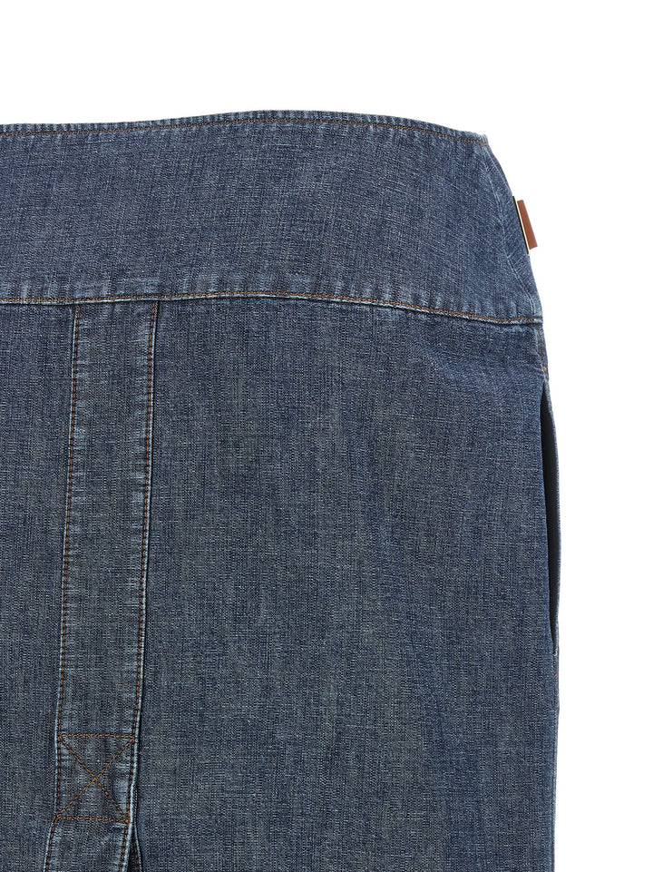 Fendi Chambray Denim Skirt Gonne - Blu | 3d9e4c20d84da9de7b68bf83f7546baef6be9e5e
