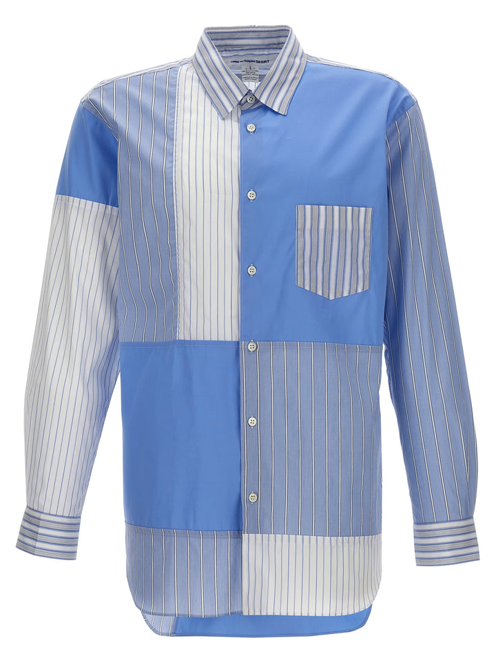 Patchwork Striped Shirt Camicie Celeste