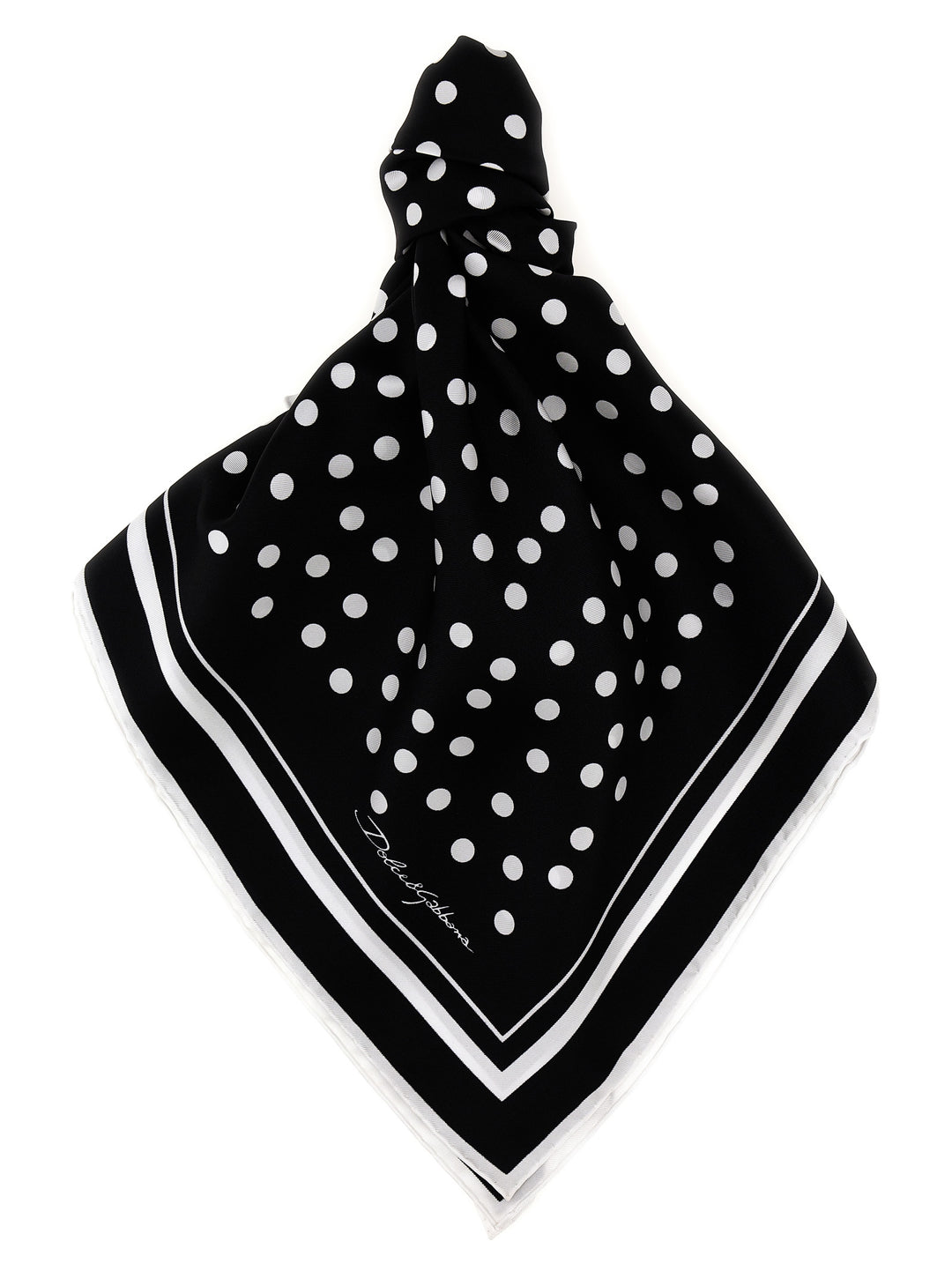 Dolce & Gabbana Polka Dot Scarf Sciarpe - Bianco/Nero | 06085bd65dc1e5bd32fa59e3b5ca94b1be6f85bd