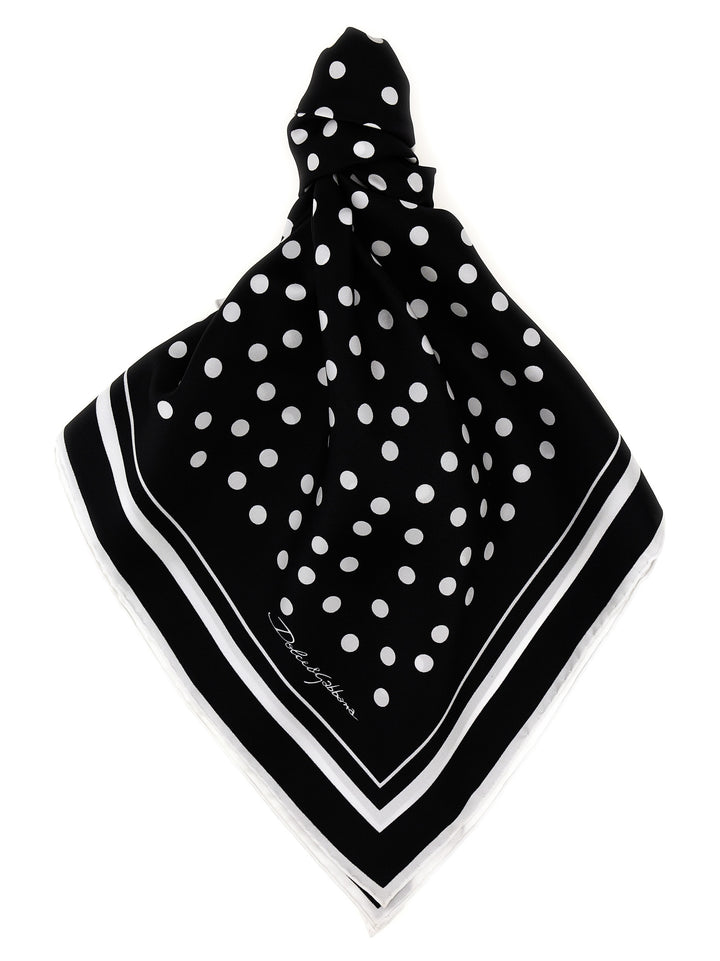 Dolce & Gabbana Polka Dot Scarf Sciarpe - Bianco/Nero | 06085bd65dc1e5bd32fa59e3b5ca94b1be6f85bd