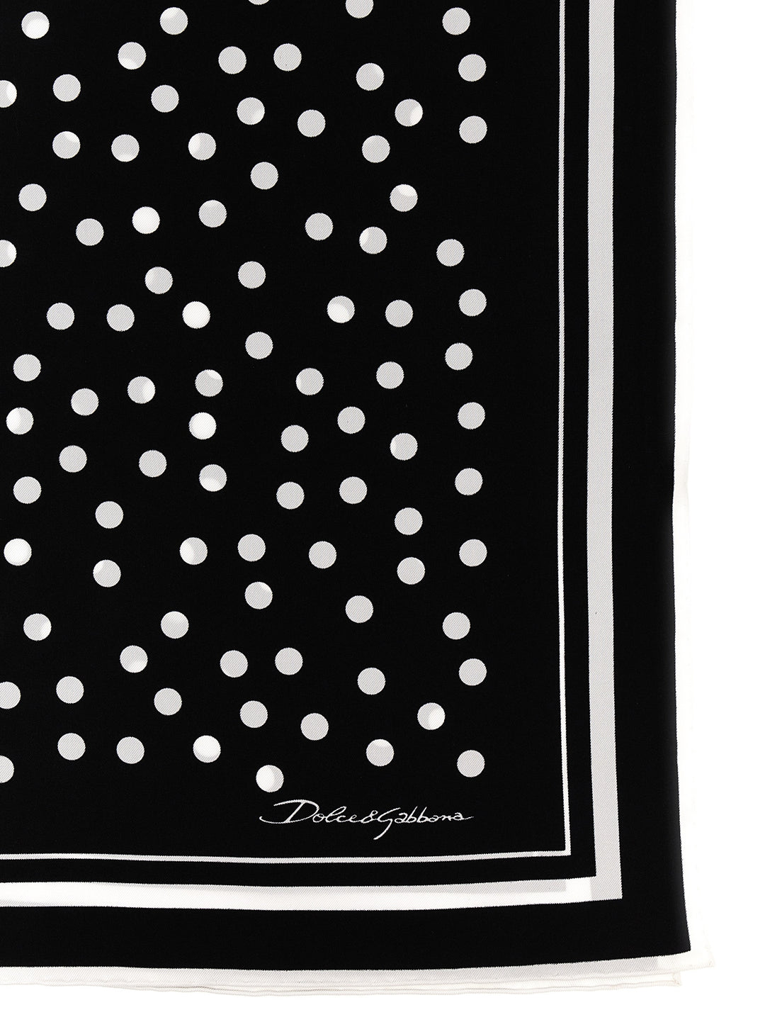 Dolce & Gabbana Polka Dot Scarf Sciarpe - Bianco/Nero | b9577604c47f80460cac52355b801d593506bc4c