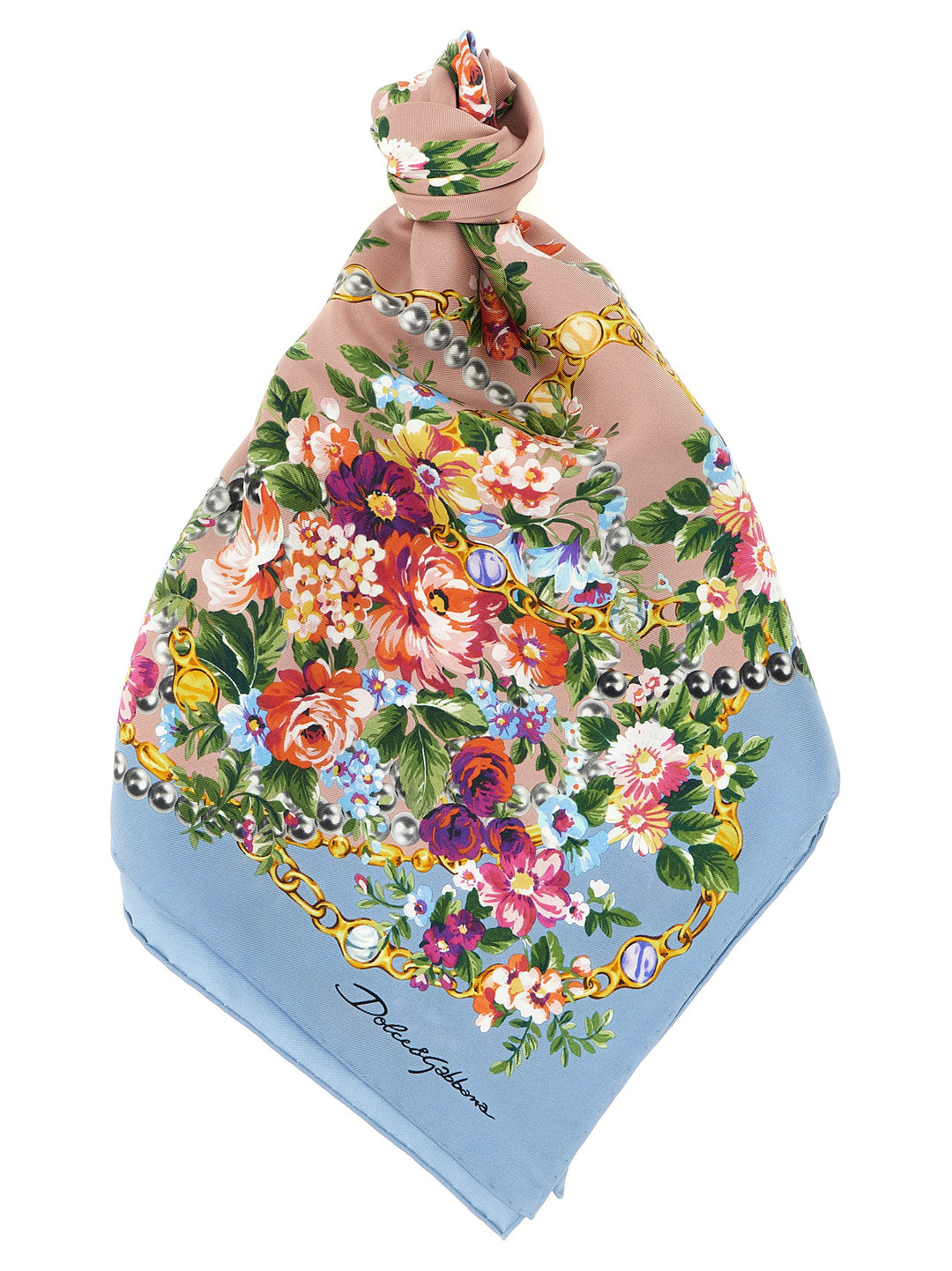 Dolce & Gabbana Mazzolini Di Fiori Sciarpe - Celeste | 89863817e22b4f323b5dfb33d88f1d24454224aa