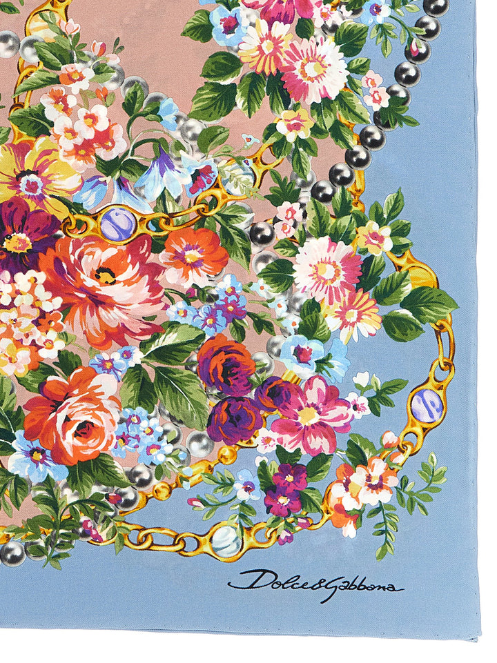 Dolce & Gabbana Mazzolini Di Fiori Sciarpe - Celeste | 3c6ff36b504f7fa808b6237578ebcf37491bc4d5